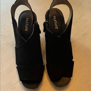 Nurture by Lamaze Women's Black Peep-Toe Mules